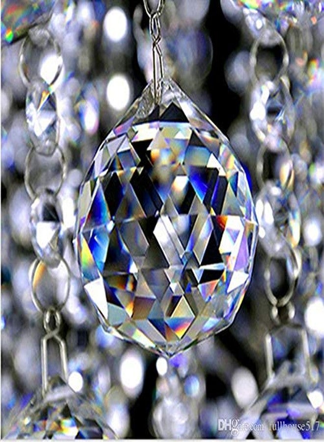CRYSTA WORLD 4-Lights Modern Chandelier K9 Crystal Chandelier Light Fixture,Modern Flush Mount Ceiling Light Fixtures Raindrop Chandelier for Bedroom,Dining Room,Living Room,H18 x D12 - Image 5